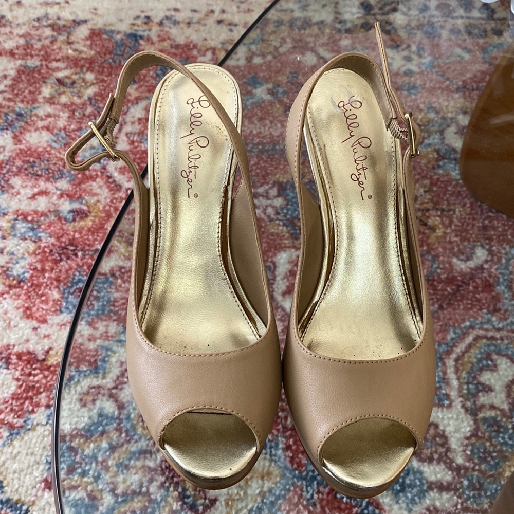 Lily Pulitzer Tan Wedge